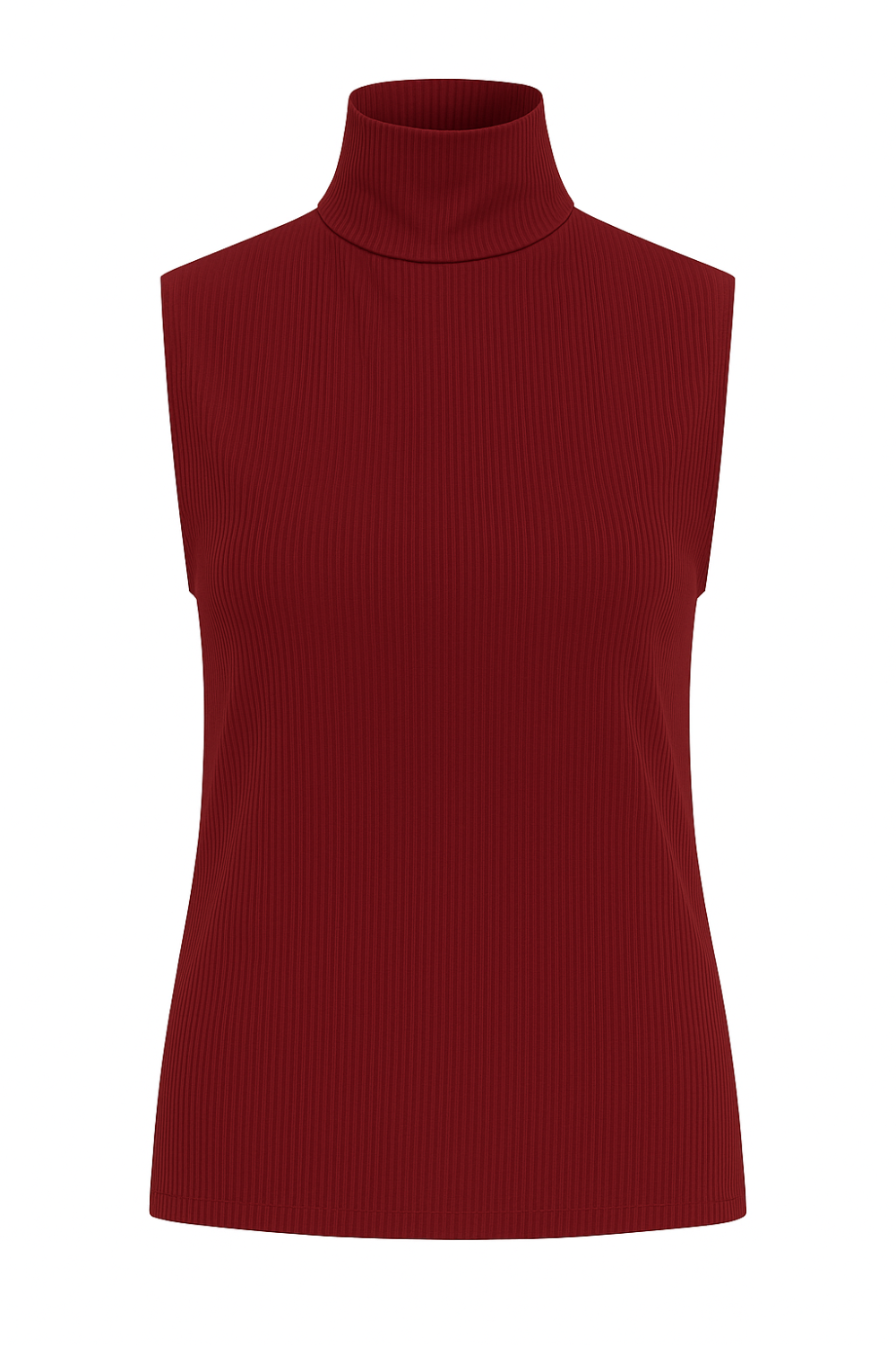 Mi Piace - Top Collar Ribbed - Burgundy