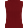 Mi Piace - Top Collar Ribbed - Burgundy