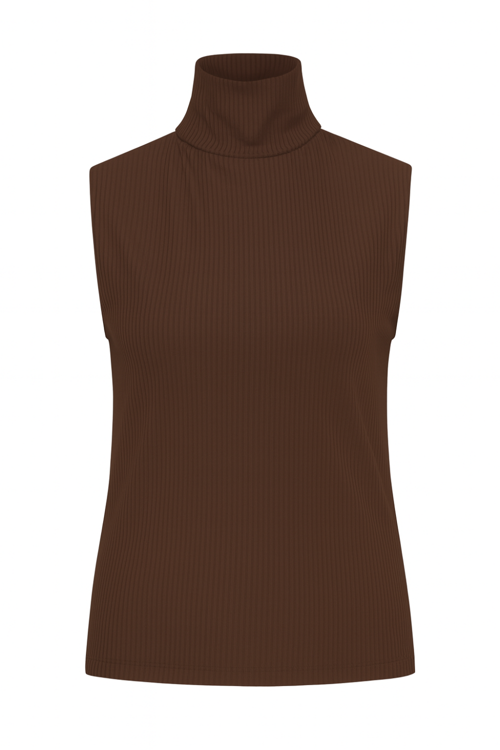 Mi Piace - Top Collar Ribbed - Espresso