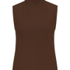Mi Piace - Top Collar Ribbed - Espresso