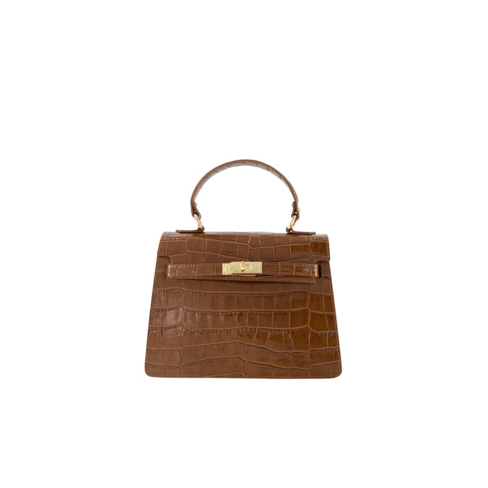Madam Peach - Helene bag croco - Hazel brown