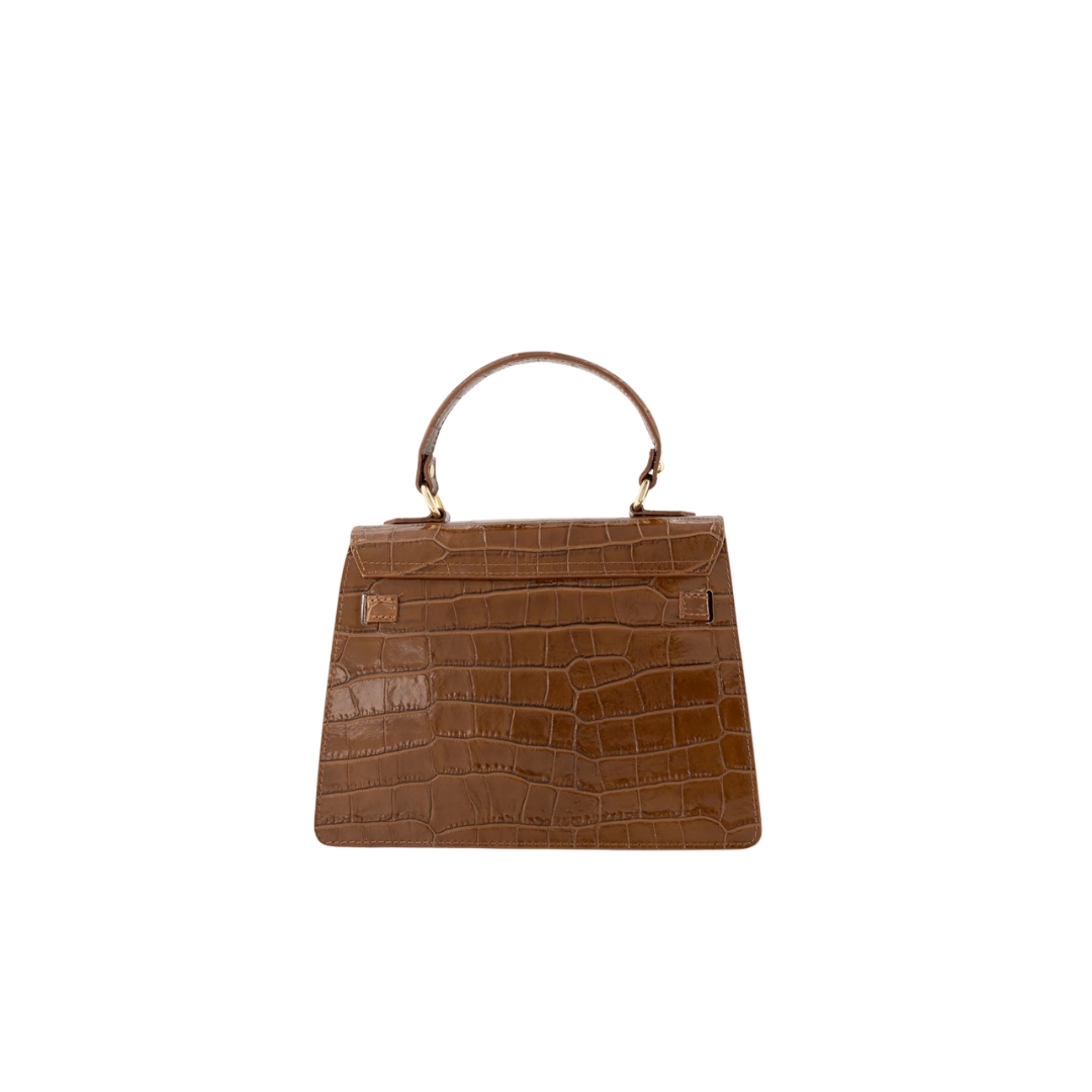 Madam Peach - Helene bag croco - Hazel brown