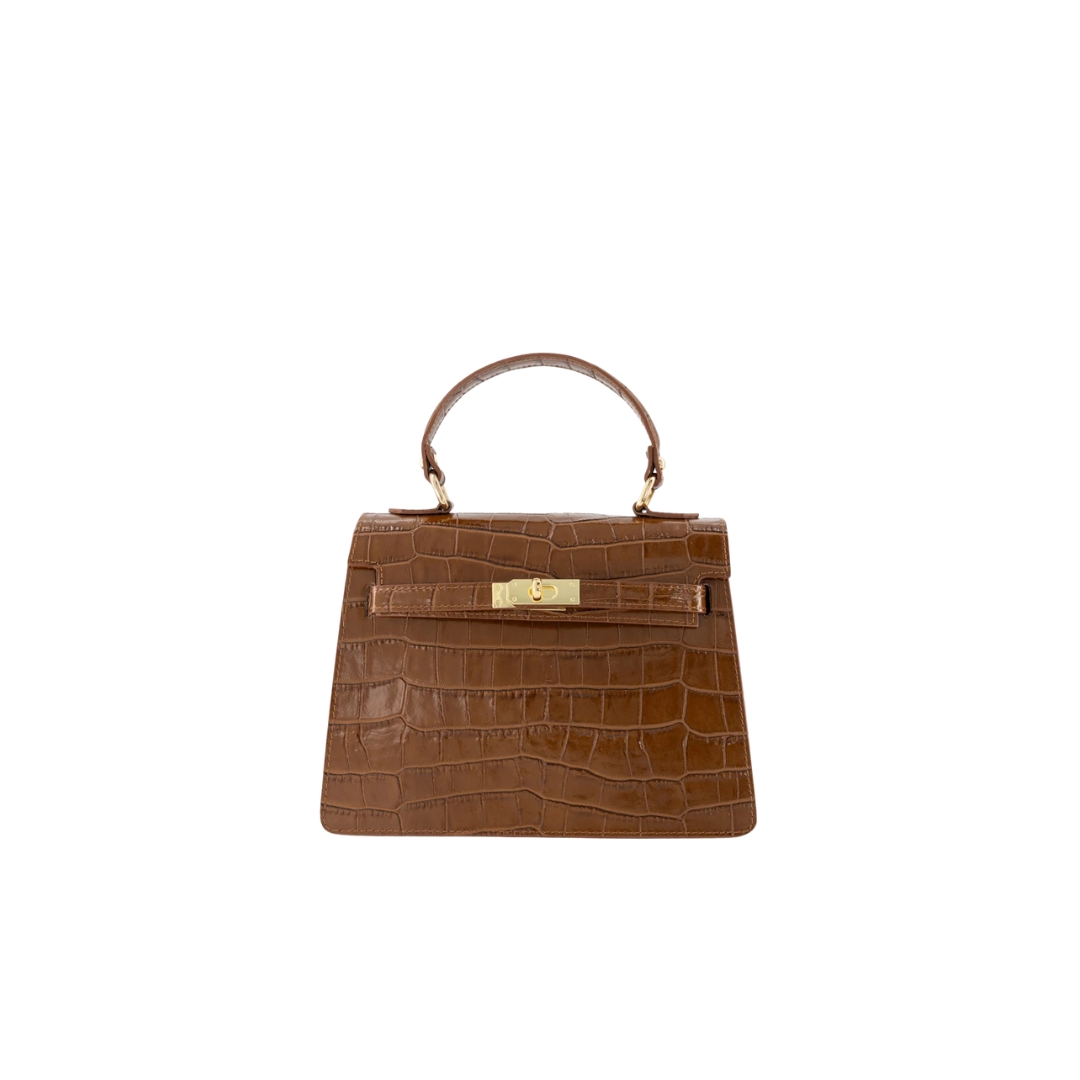 Madam Peach - Helene bag croco - Hazel brown