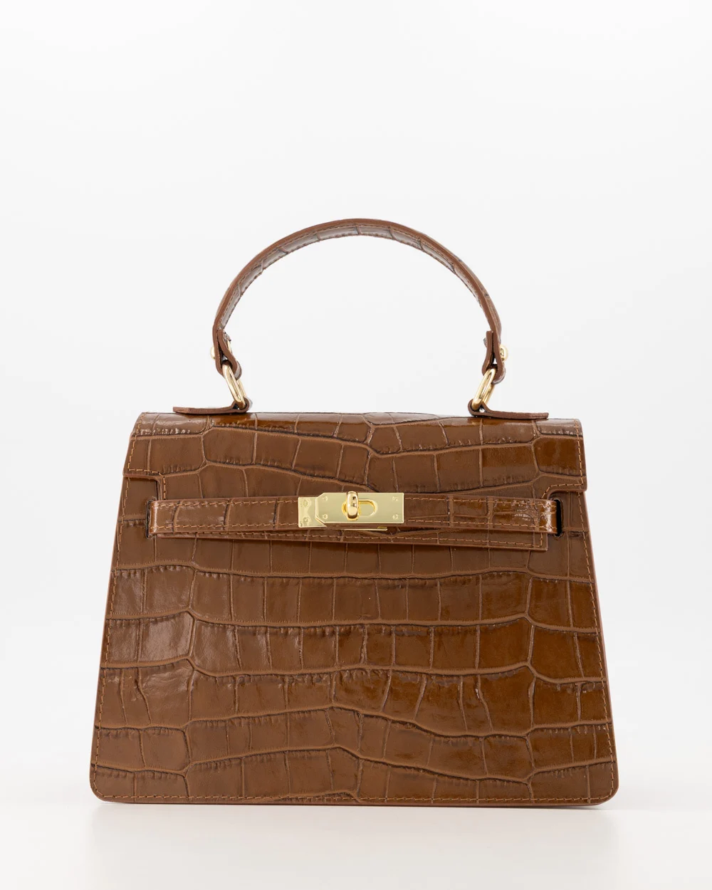 Madam Peach - Helene bag croco - Hazel brown