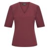 Mi Piace - T Shirt V Neck - Burgundy