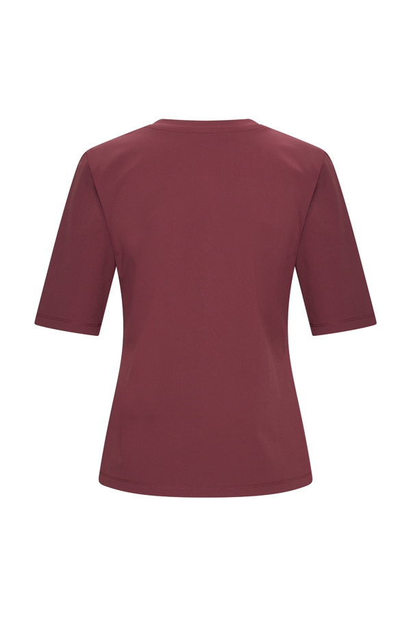 Mi Piace - T Shirt V Neck - Burgundy