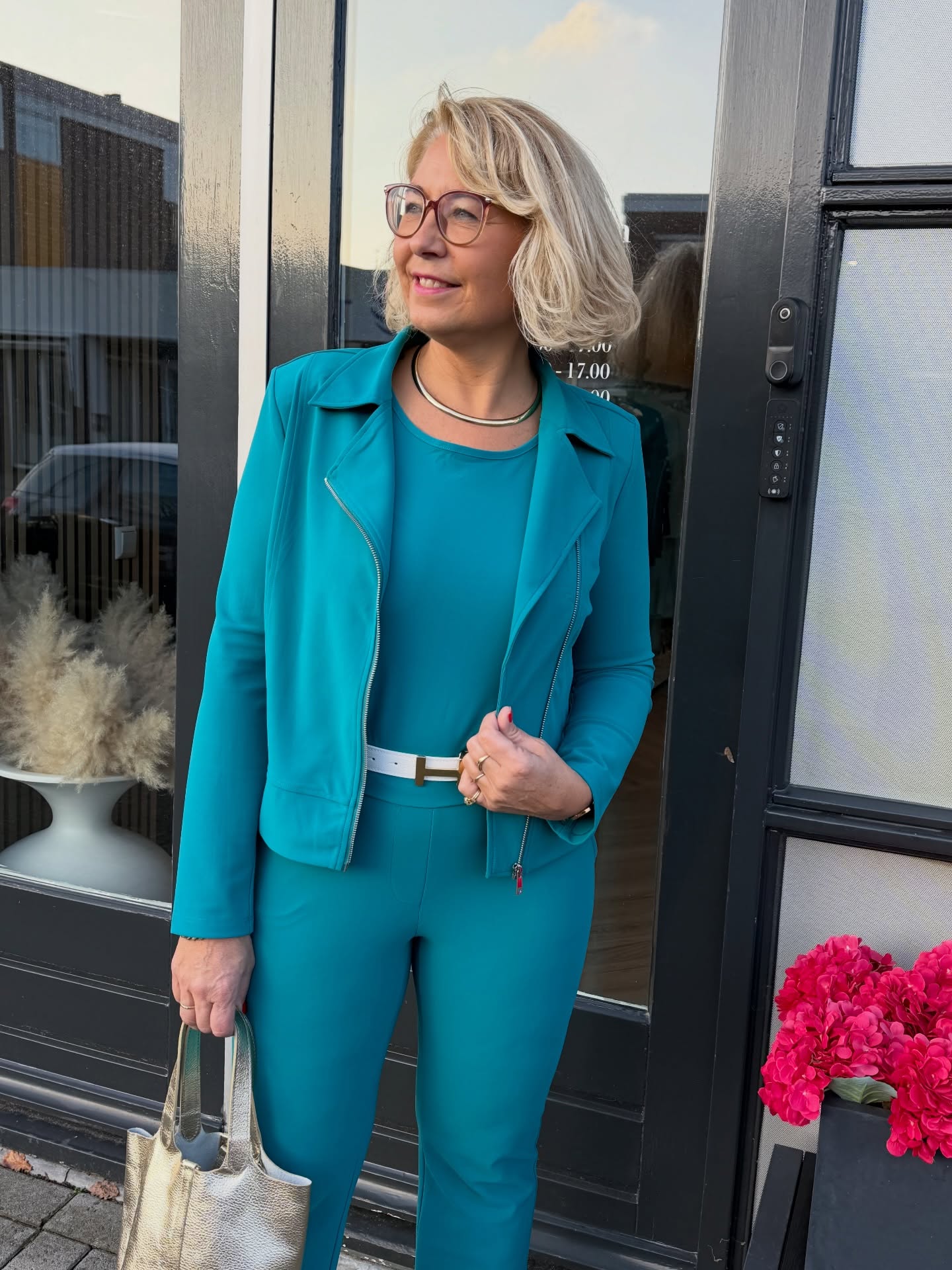 Mi Piace - Biker Jacket Bonded - Petrol