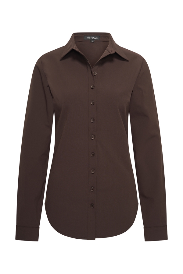 Mi Piace - Blouse Lange Mouw - Espresso