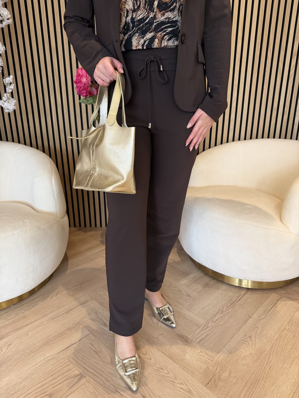 Mi Piace - Trousers Bonded - Espresso