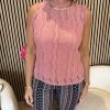 Mi Piace - Top Mouwloos Kant - Dusty Rose