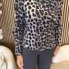 Mi Piace - Top Puff Sleeves Leopard Print - Grey