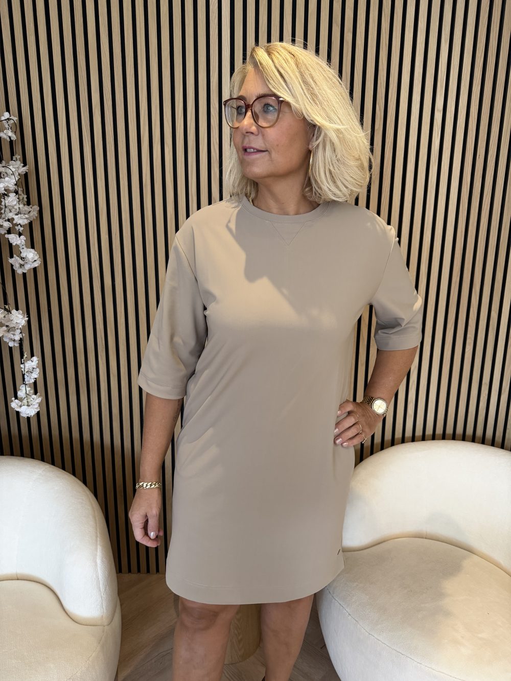 Mi Piace - Dress Midi Bonded - Latte