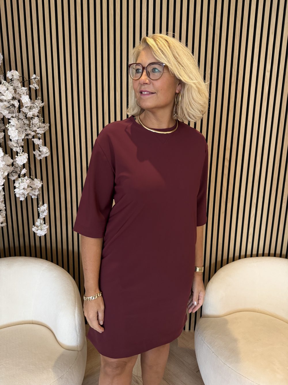 Mi Piace - Dress Midi Bonded - Burgundy