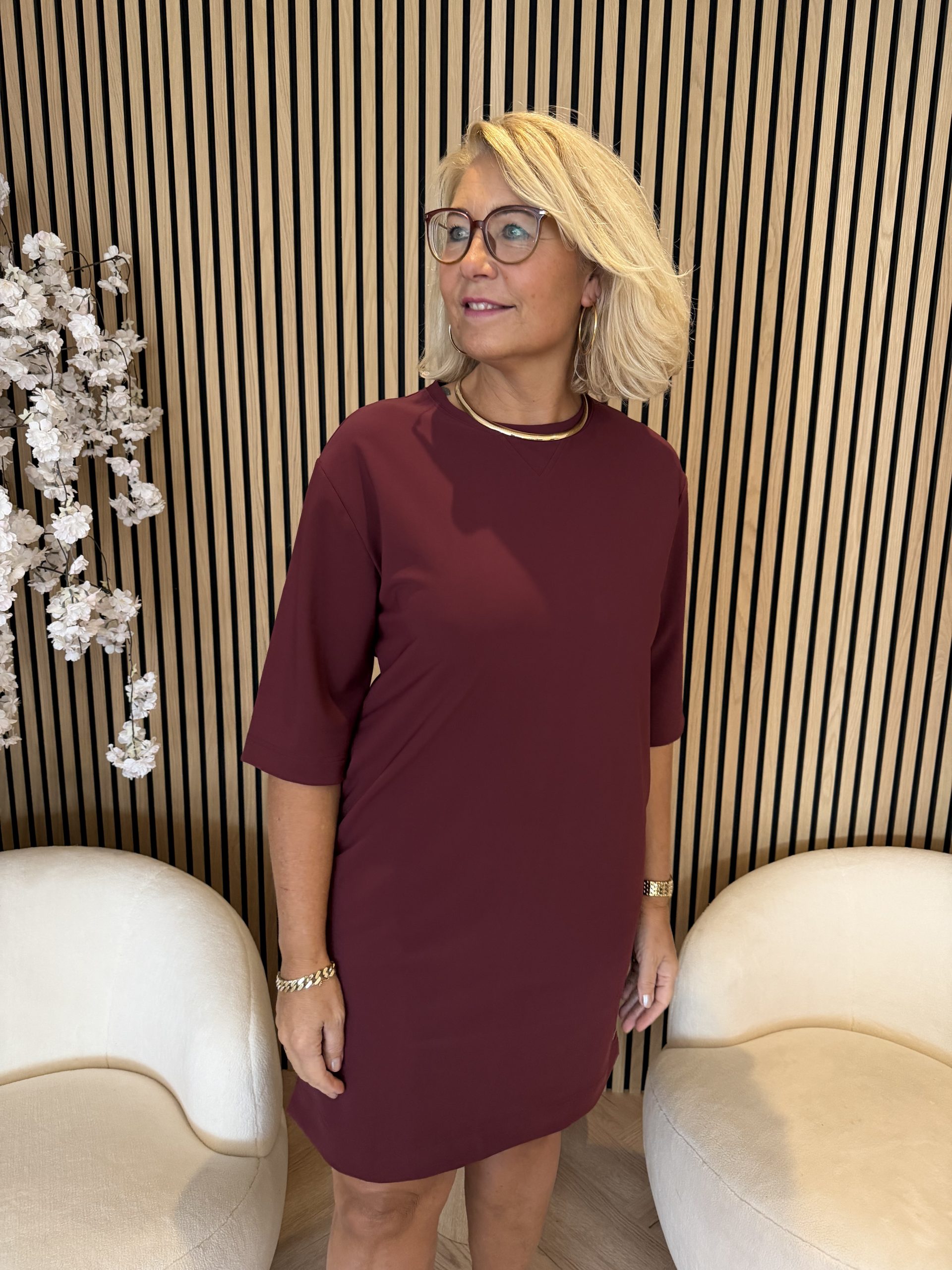 Mi Piace - Dress Midi Bonded - Burgundy