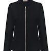 Triple Nine - Jacket with gold zip punto roma - Black