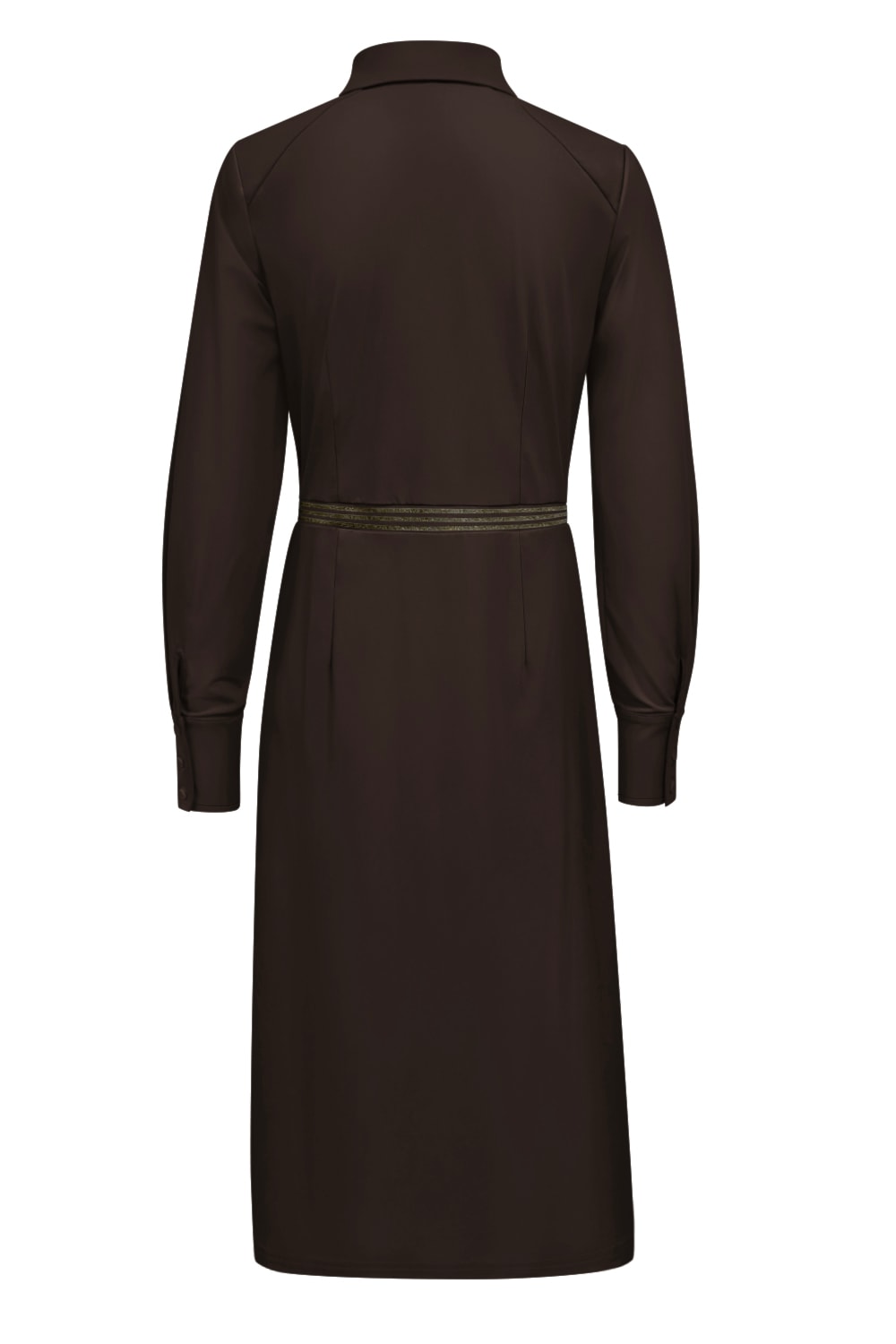 Triple Nine - Dress long All Buttons Gold Rib On Belt - D.Brown