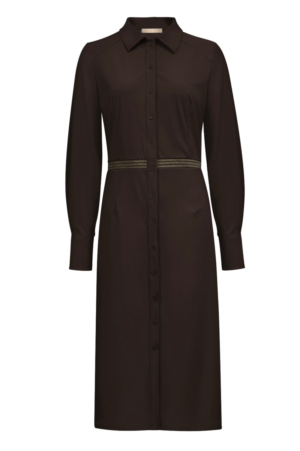 Triple Nine - Dress long All Buttons Gold Rib On Belt - D.Brown