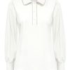 Triple Nine - Top with pearls on collar - White