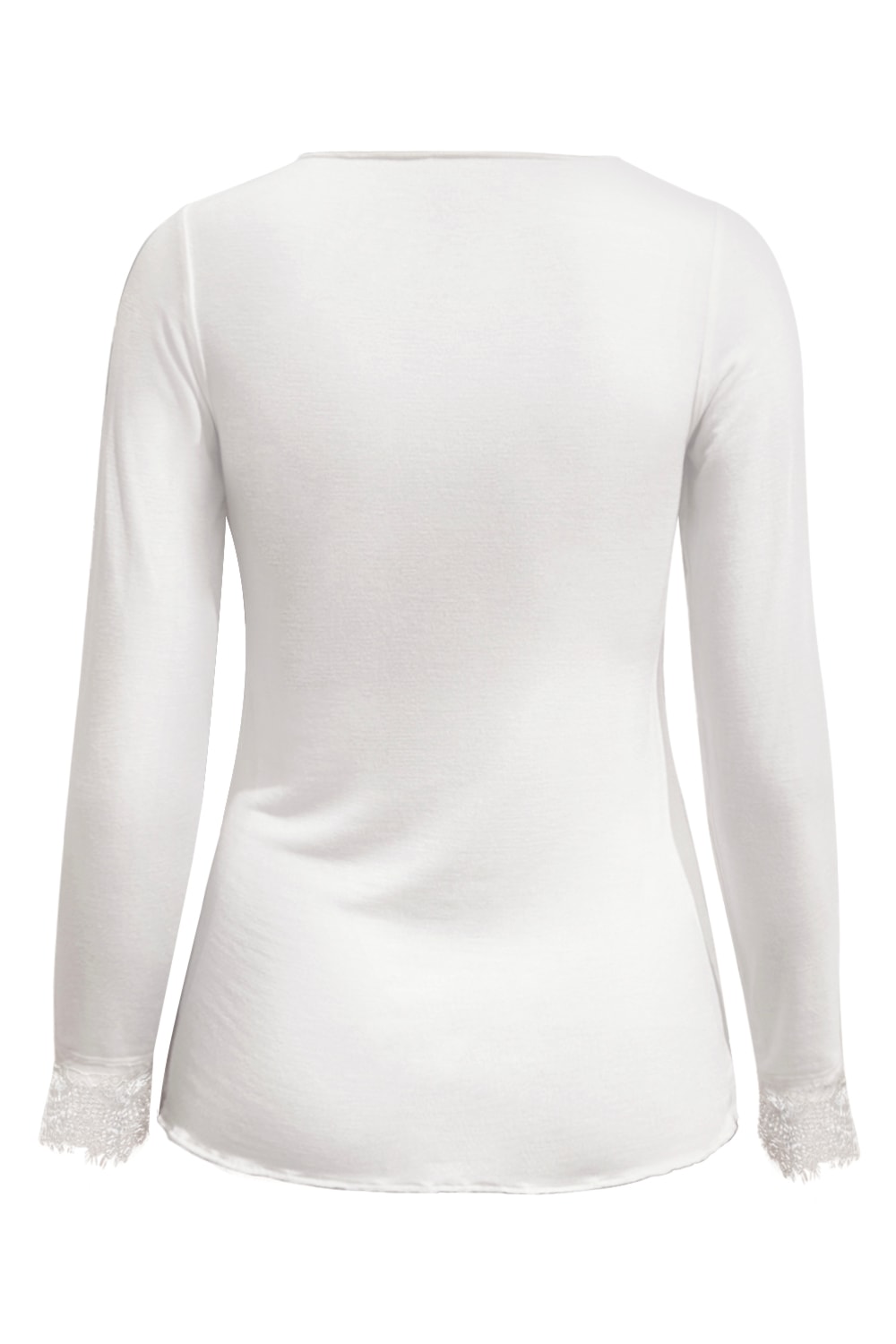 Triple Nine - Top cashmere with lace v neck - Creme