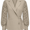 Triple Nine - Blazer cross body lace sleeves - Beige