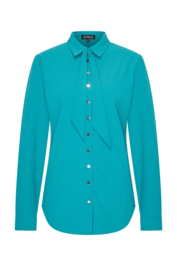 Mi Piace - Blouse Gold Acc. - Petrol