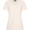 Mi Piace - T shirt V Hals Korte Mouw - Off White