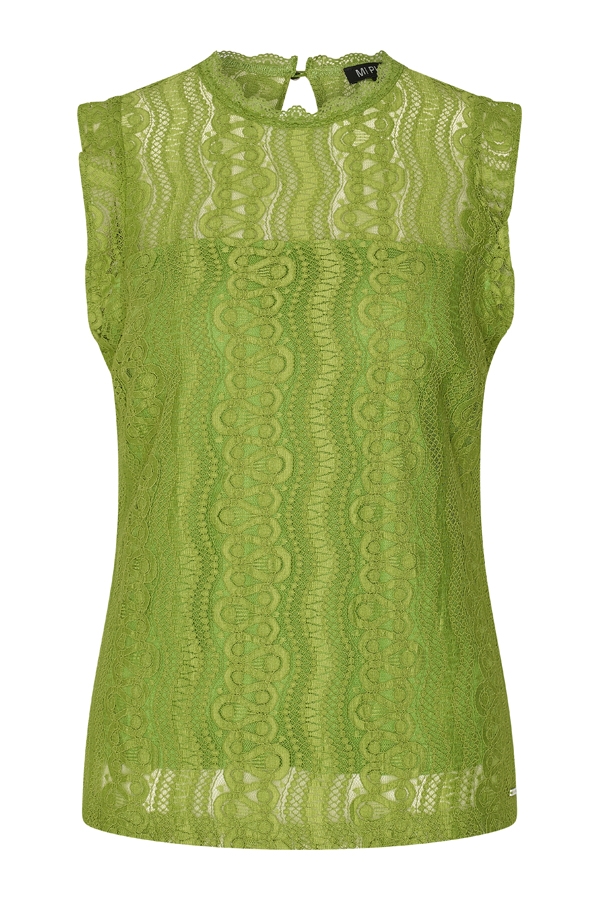 Mi Piace - Top Mouwloos Kant - Kelp Forest