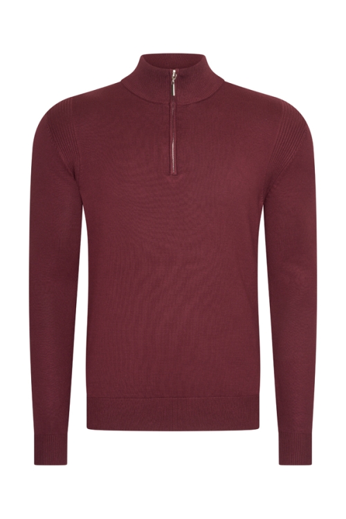 Mi Piace Heren - Men Pullover Zip - Burgundy