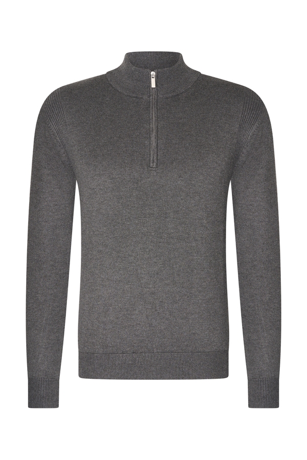Mi Piace Heren - Men Pullover Zip - Dark Grey