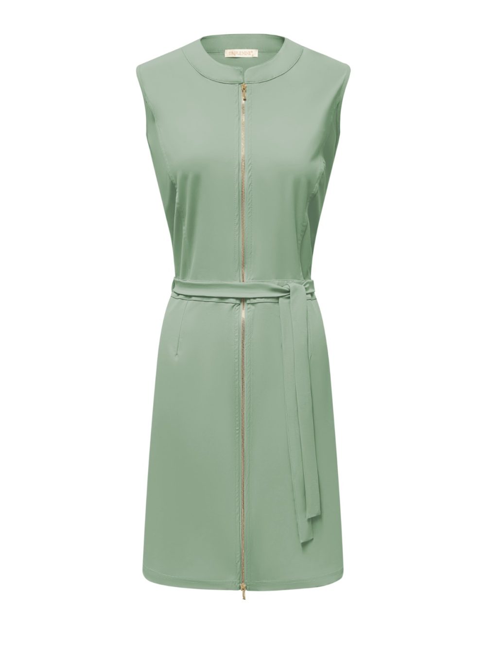 Triple Nine - Dress cut sleeves with zip and belt - Sage Green