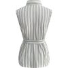 Triple Nine - Blouse cut sleeves with stripes and belt - Sage green