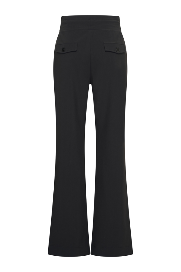 Mi Piace - Trousers Straight 089 Bonded - Black