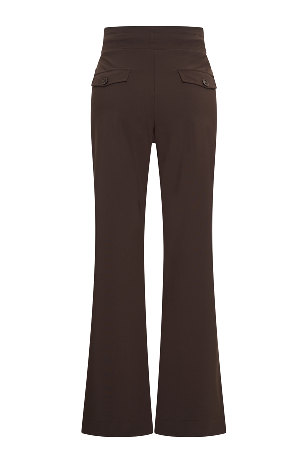 Mi Piace - Trousers Straight 089 Bonded - Espresso