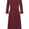 Mi Piace - Jurk 3/4 Mouw recht - Burgundy