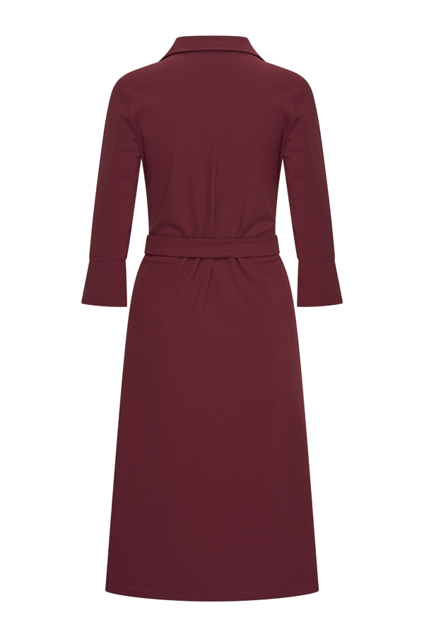 Mi Piace - Jurk 3/4 Mouw recht - Burgundy