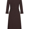 Mi Piace - Jurk 3/4 Mouw recht - Espresso