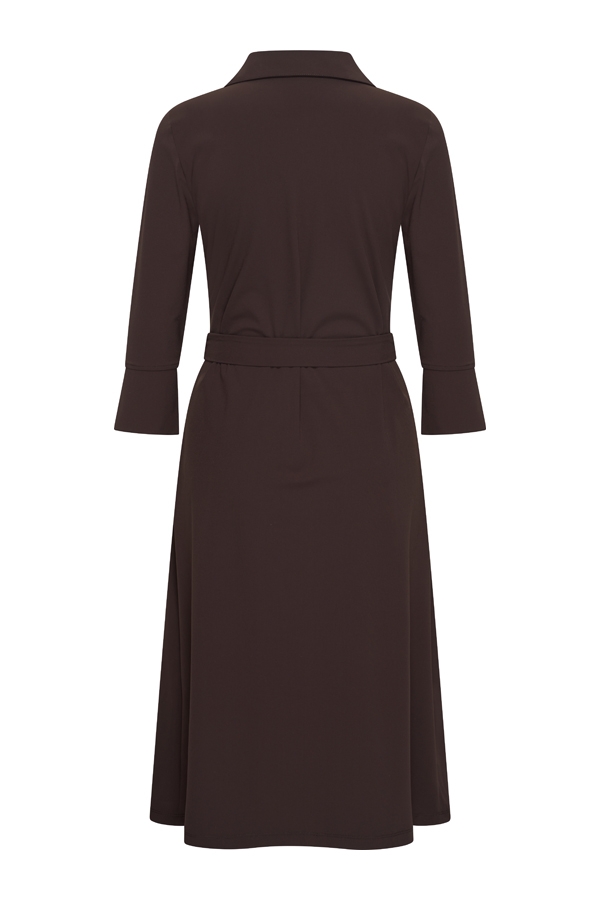 Mi Piace - Jurk 3/4 Mouw recht - Espresso