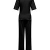Triple Nine - Jumpsuit short sleeves v neck with zip - Black
