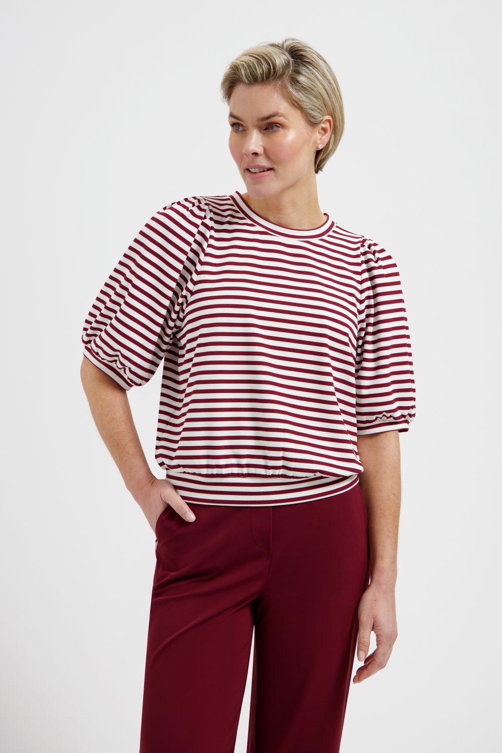 Lady Day - Amie Top - Burgundy/Simple while