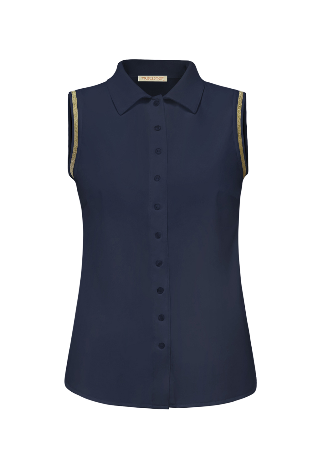 Triple Nine - Blouse Cut Sleeves Gold Bies - Navy