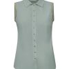 Triple Nine - Blouse Cut Sleeves Gold Bies - Sage Green