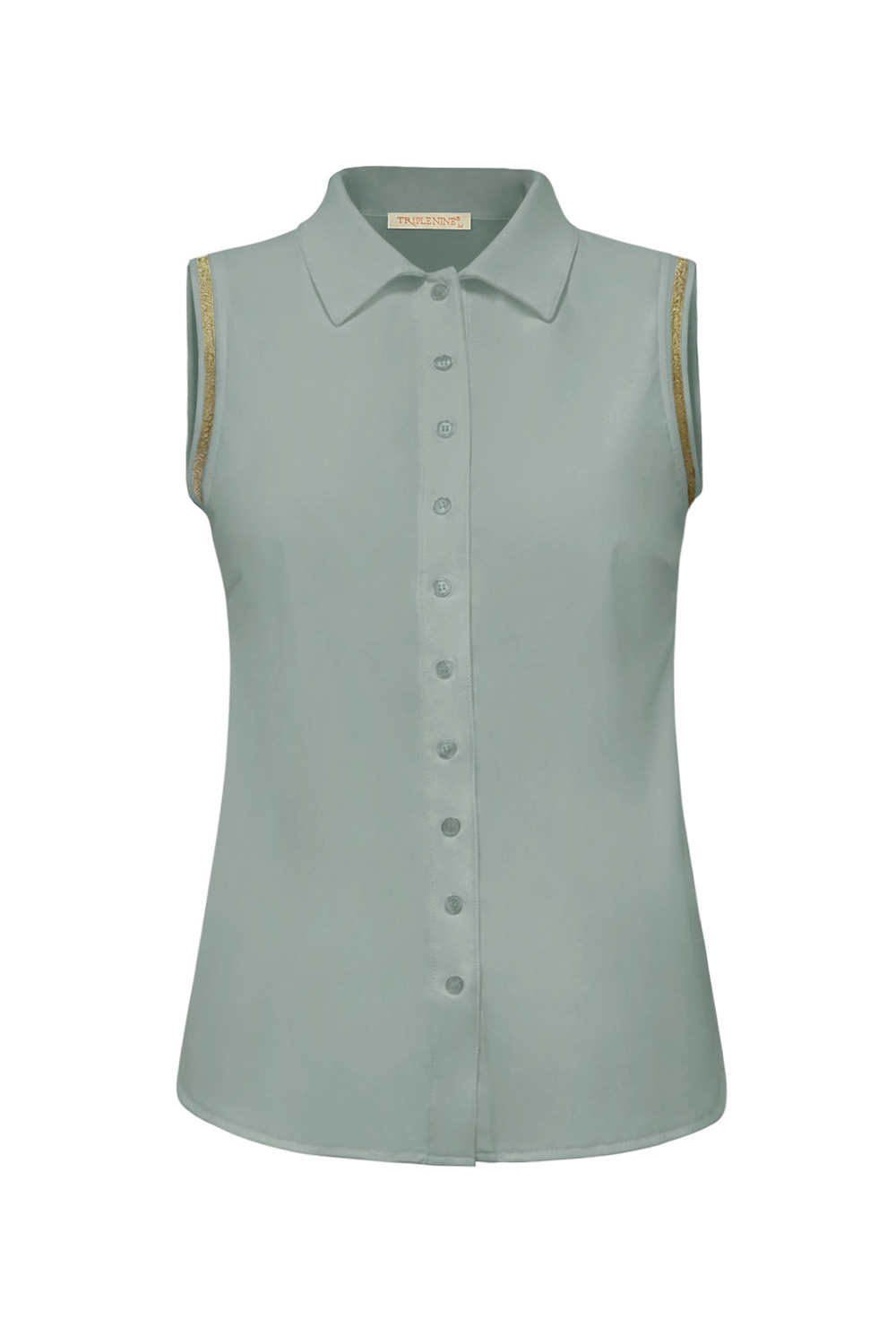 Triple Nine - Blouse Cut Sleeves Gold Bies - Sage Green