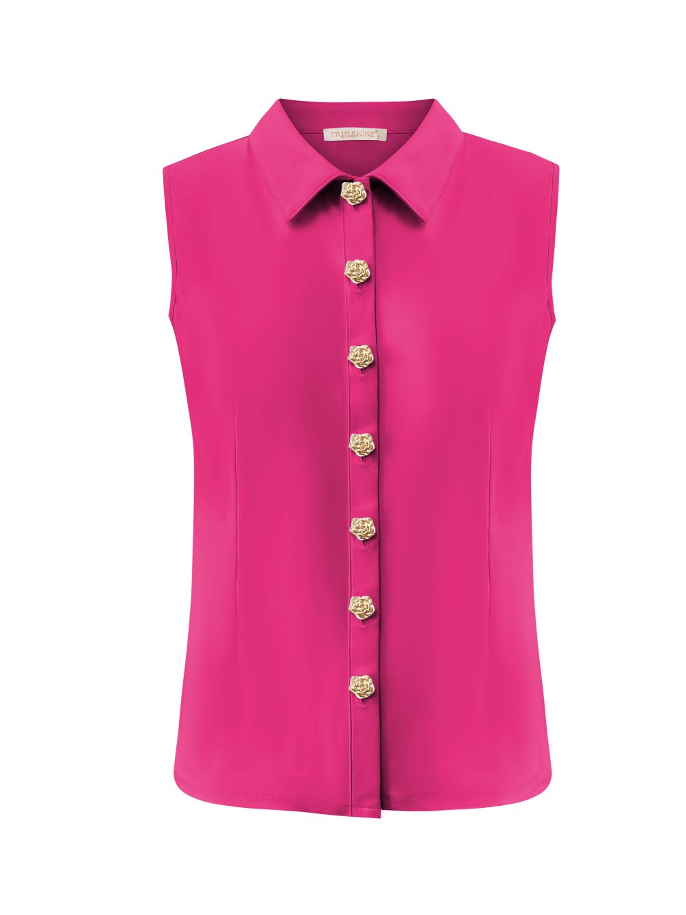 Triple Nine - Blouse cut sleeves with gold buttons - Fuchsia