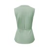 Triple Nine - Blouse cut sleeves with embroidery and cord - Sage green