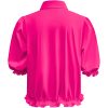 Triple Nine - Blouse with 1 gold button and elastiek - Fuchsia