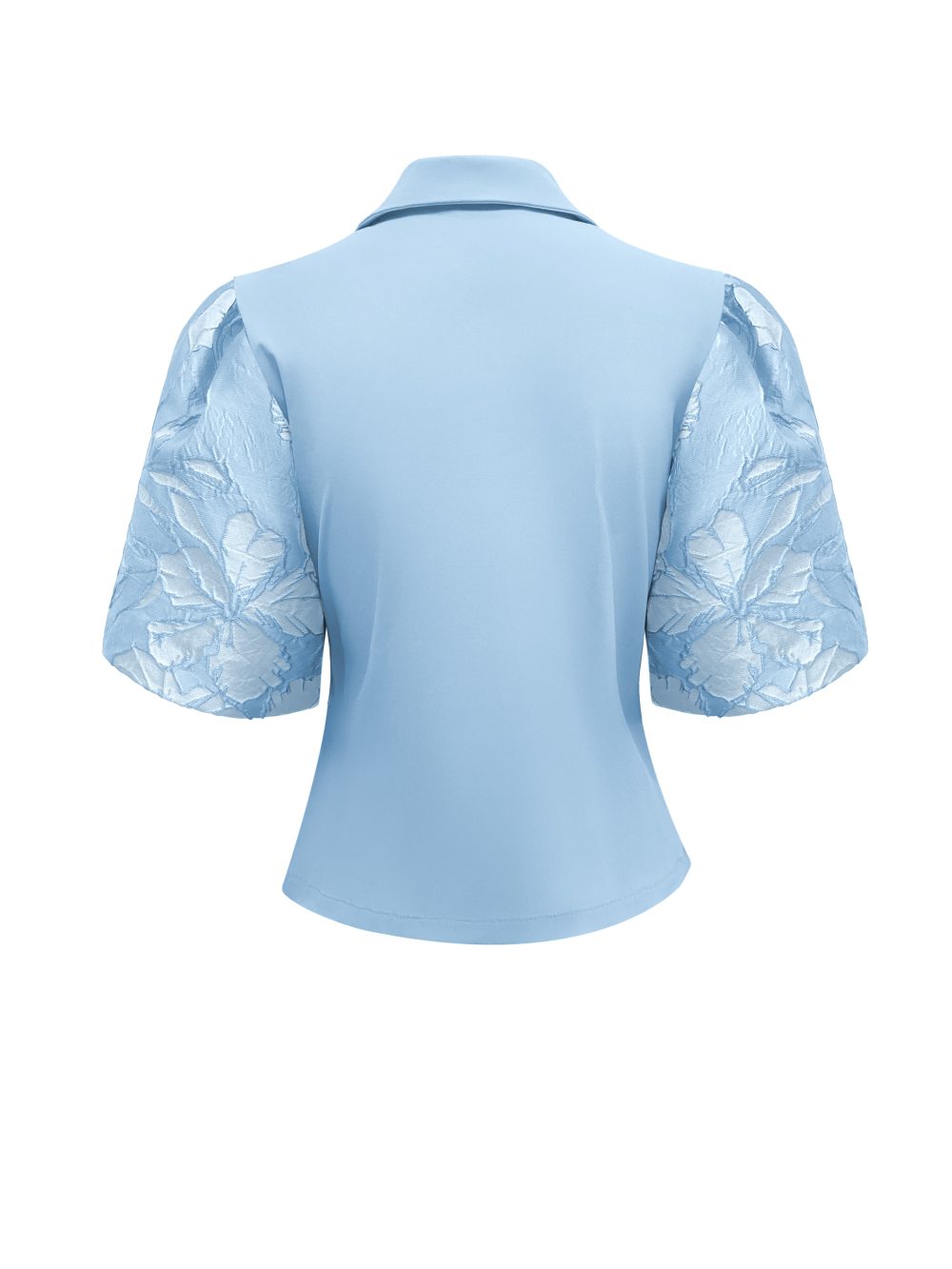 Triple Nine - Blazer short sleeves cross body with satin fabric - L.Blue