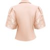 Triple Nine - Blazer short sleeves cross body with satin fabric - Powder pink
