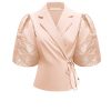 Triple Nine - Blazer short sleeves cross body with satin fabric - Powder pink