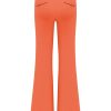 Triple Nine - Pant flared with gold rib belt - Coral