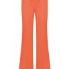 Triple Nine - Pant flared with gold rib belt - Coral